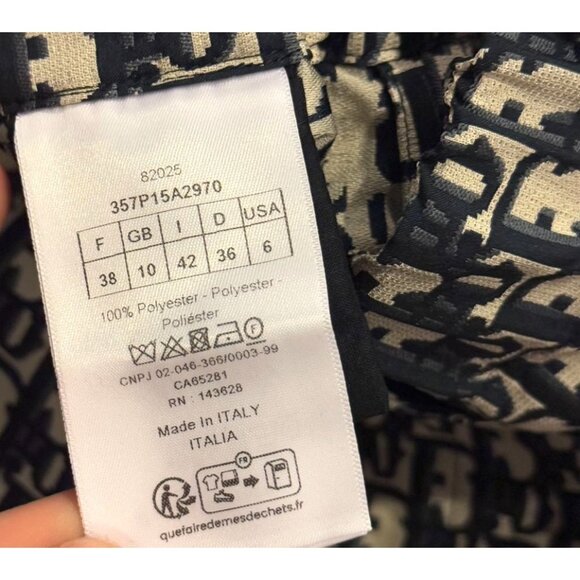 Christian Dior Monogram Print Wrap Skirt With Buckle Detail Black & White Womens - Picture 9 of 10